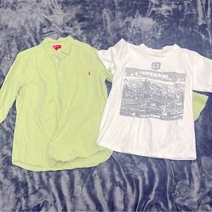Supreme Tops Combo: Light Green long sleeve button up & Suprema Fiorenza Tee